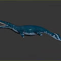 Blue Prehistoric Marine Reptile With Long Snout Sharp Teeth And Streamlined Flippers