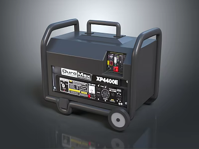 Duromax XP4400E Portable Wheeled Generator With Control Panel And Black Design 3d model