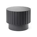Golden Coffee Table With Vertical Stripes And Black Base Modern Design 3d model
