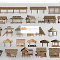 Architectural Collection of Rustic Thatched Roof Building Models With Diverse Designs