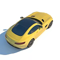 Yellow Mercedes Sports Car With Sleek Design Black Roof And Alloy Wheels