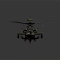 Highly Detailed Military Helicopter Model With Rotors In Motion And Weapon Systems