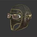 Vintage Aviator Helmet With Leather Construction Classic Goggles And Retro Style