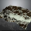 3D Terrain Model With Rugged Undulating Surface And Brown White Textured Details 3d model