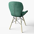 Stylish Green And White Chairs With Gray Blanket And Wooden Legs