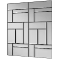 Light Wood Panel Wall With Geometric Pattern And Layered Design Texture 3d model