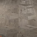Natural Wooden Floor With Hexagonal Tile Pattern And Gray Brown Wood Grain Texture 3d model