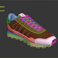 Stylish Green and White Sneakers with Pink Accents White Laces and Modern Design