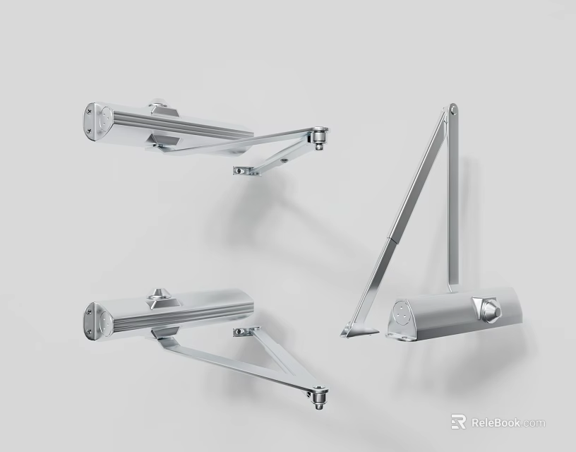 Flexible Adjustable Silver Metal Arm Brackets For Wall Mounting Support 3d model 