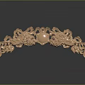 Ornate Golden Headdress With Dragon Motifs Central Circular Ornament And Carved Details