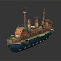 engineering ship industrial ship digging ship gold mining ship 3d model