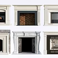 Fireplace Design Ideas With Various Styles Brick Marble And Decorative Elements For Interior 3d model