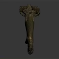 Ancient Bronze Dog Shaped Harness Fitting With Carved Details And Rustic Patina