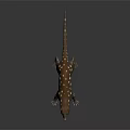 Brown Animal With White Spots Prominent Nose Long Tail Open Mouth Standing 3D Render
