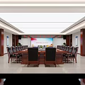 Modern Conference Room Interior Design With Long Table And Black Leather Chairs