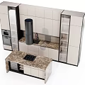 Open Kitchen Island Table Cabinet 3d model