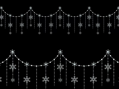Sparkling Hanging Decorative String Lights With Snowflake Patterns For Holiday Decoration 3d model