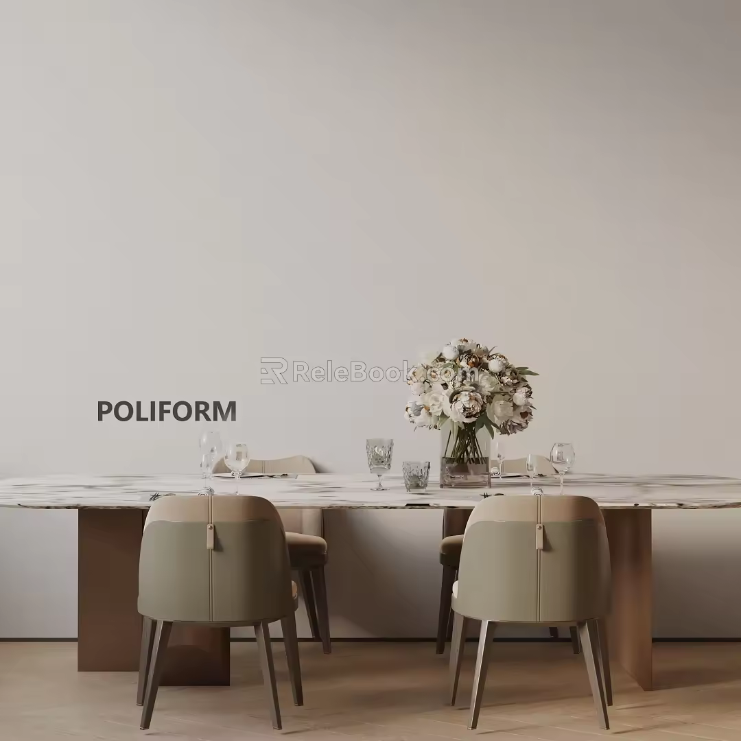 Modern table combination 3d model