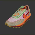 Stylish Casual Gray Mesh Sneakers With Orange Red Accents And Comfortable Sole For Daily Wear