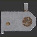 Sturdy Metal Hardware Tool with Screw Holes and Silver Surface Finish