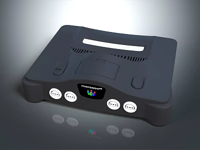 Nintendo Classic Entertainment Console With Game Slot Buttons And Indicator Lights 3d model