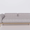 Modern Double Sofa Simple Multiplayer Fabric Sofa 3d model