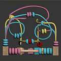 Colorful Wooden Bead Maze Educational Toy For Children With Wooden Base And Colorful Tracks