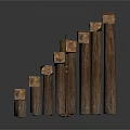 Rustic Wooden Fence Structure With Vertical Slat And Horizontal Plank Designs