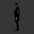 Classic Long Coat With Black Hat And Leather Details For Stylish Outfit