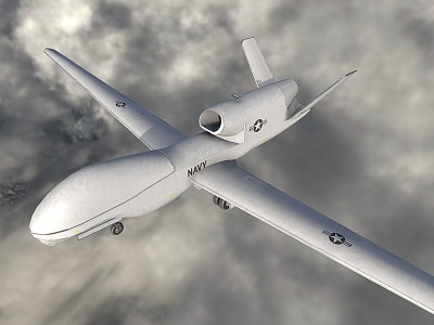 RQ4B Global Hawk unmanned reconnaissance aircraft military drone 3d model