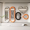 Modern Decorative Wall Mirrors With Various Shapes Orange White Black Frames