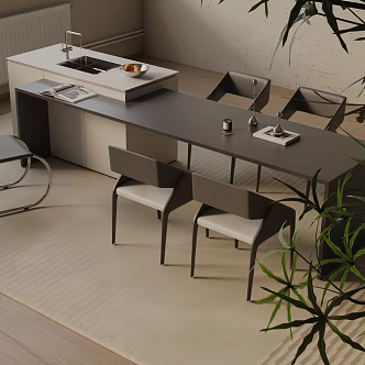 Modern table combination 3d model