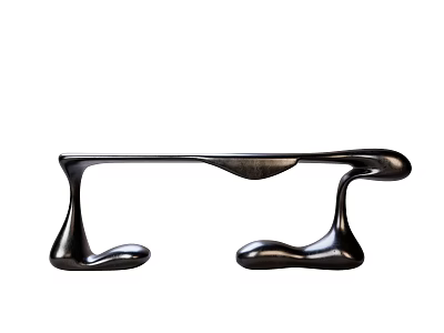 Sleek Contemporary Decorative Console Table With Artistic Curved Metal Base Design 3d model