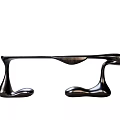 Sleek Contemporary Decorative Console Table With Artistic Curved Metal Base Design
