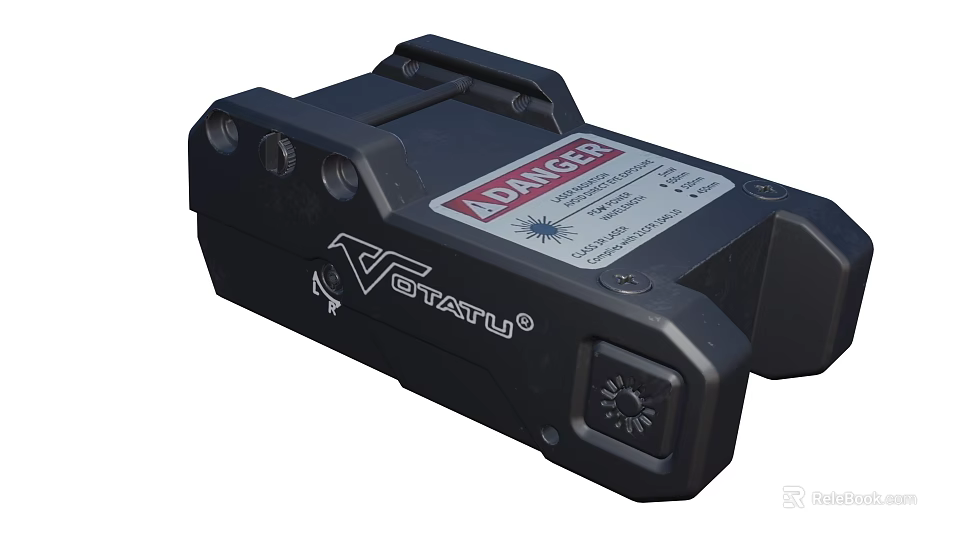 Durable Black Gravity Industrial Equipment with Red Danger Warning Label and Indicator Light 3d model 