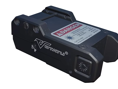 Durable Black Gravity Industrial Equipment with Red Danger Warning Label and Indicator Light 3d model