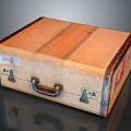 Vintage Brown Travel Suitcase With Leather Straps Metal Clasps And Retro Handle Design