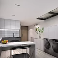 Modern Apartment Interior Design With Open Kitchen Living Room And Staircase TV Wall