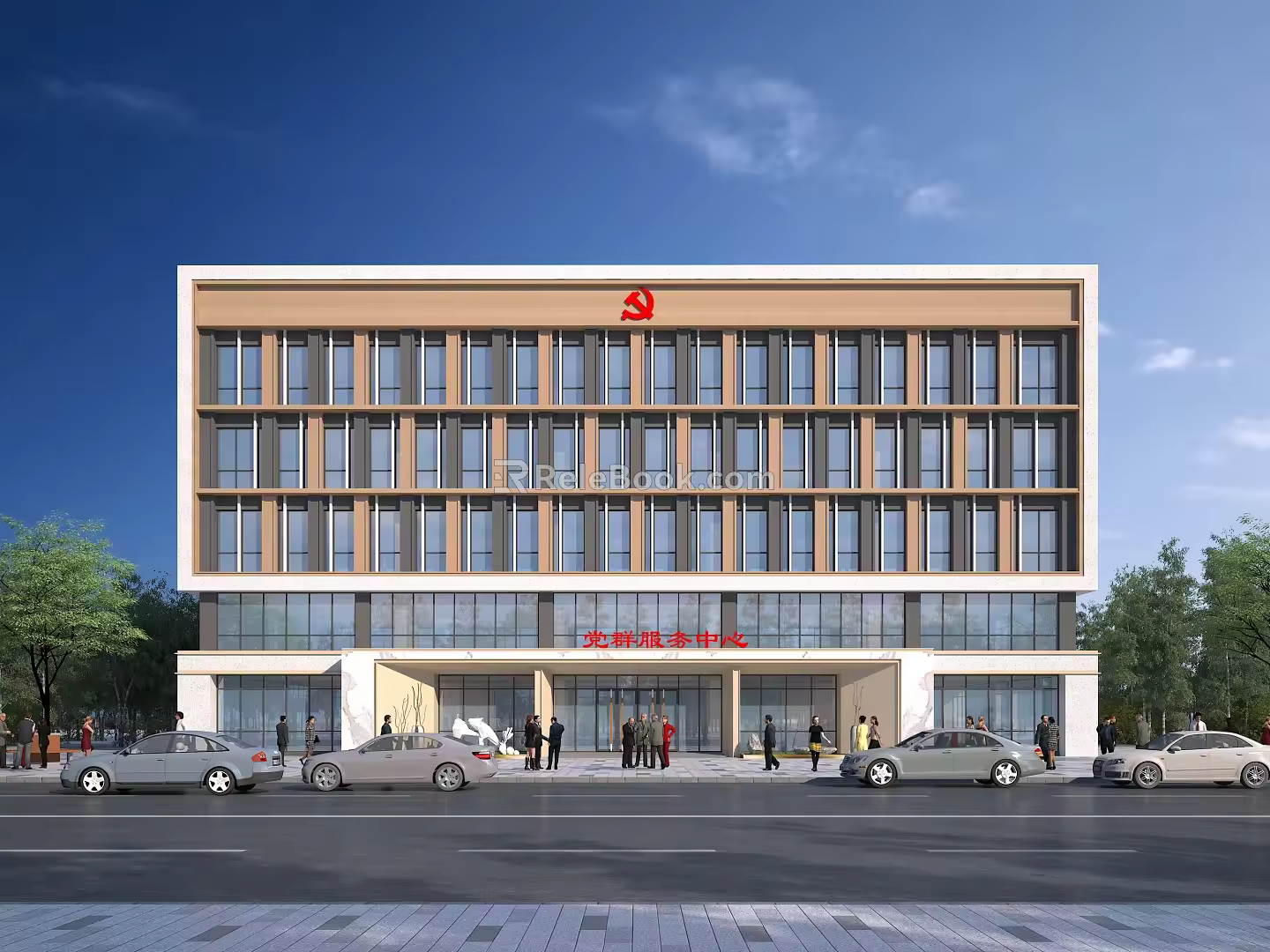 New Chinese-style Office Building Multi-storey Office Building 3d model