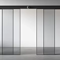 Modern Glass Sliding Door Interior With Black Frame And Control Panel 3d model