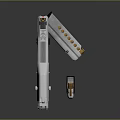 Highly Detailed Silver Handgun With Shiny Metallic Finish And Detachable Magazine