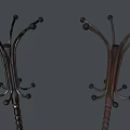 Wrought Iron Coat Racks with Multiple Hooks and Stable Base for Home Entryway 3d model
