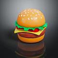 Delicious Classic Hamburger With Sesame Seed Bun Lettuce Tomato Cheese And Beef Patty