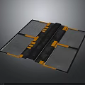 Modular Floor Tiles With Gray Black Panels And Orange Connectors Design
