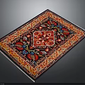 Vibrant Traditional Area Rug With Intricate Floral Geometric Patterns And Colorful Border Design