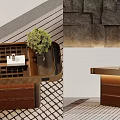 Modern Display Shelves With Wooden Metal Frame Glass Layers For Showroom Interior