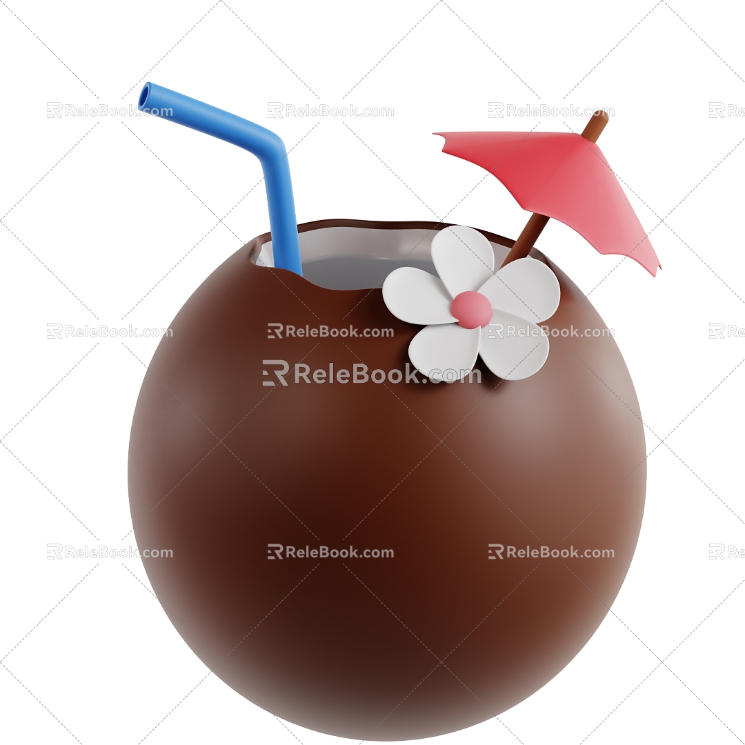 Modern Coconut Drink Coconut Coconut Fruit Cartoon Coconut 3d model