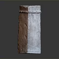 Natural Scenic Landscape With Weathered Red Brown Stone Pillar Under Gray Sky
