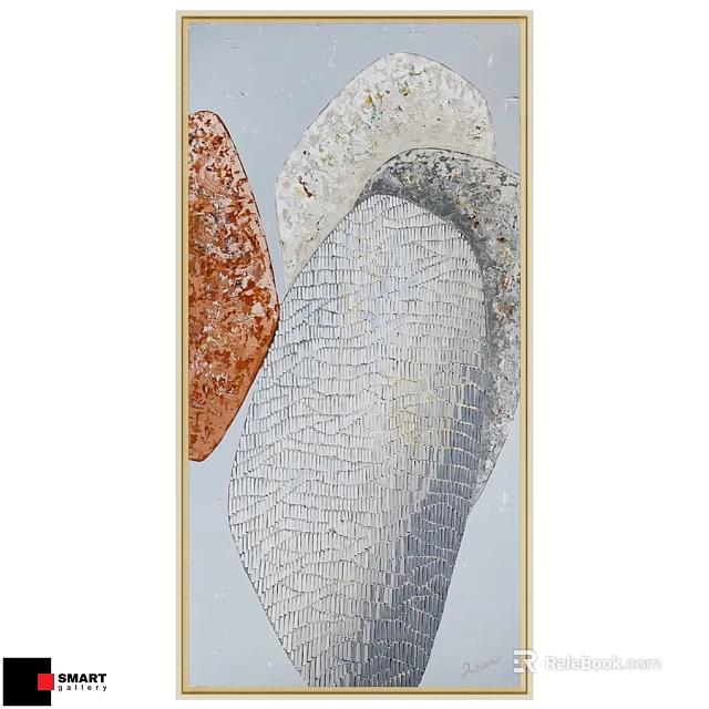 Modern Abstract Picture Frame With Colorful Textured Artwork And Decorative Design 3d model 