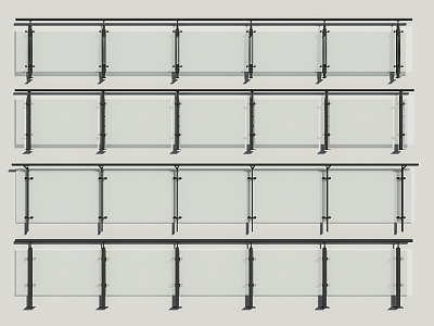 Glass guardrail model